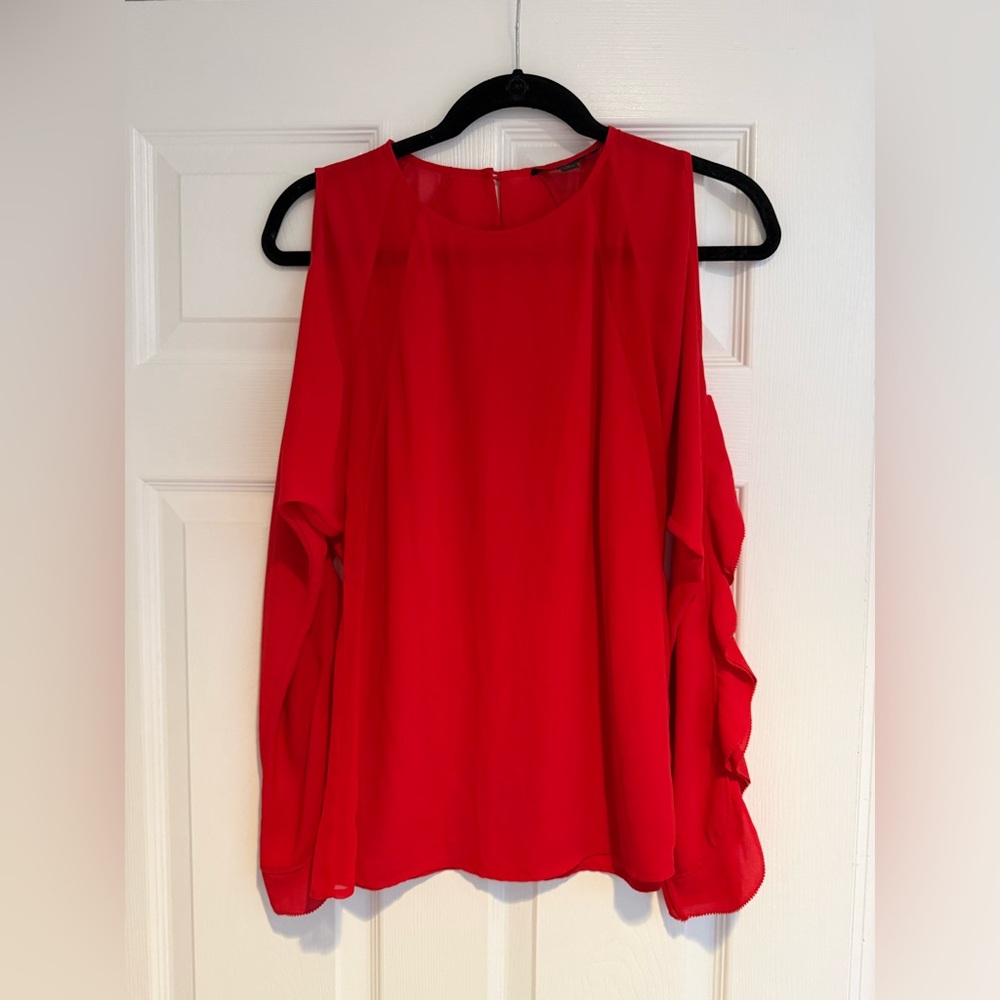 Chelsea & Walker Red Cold Shoulder Women's Top Size 2